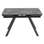 Стол Bradex Home Arthur раскладной 120-184x80x75см, керамогранит серый мрамор Greys Grey, чёрный