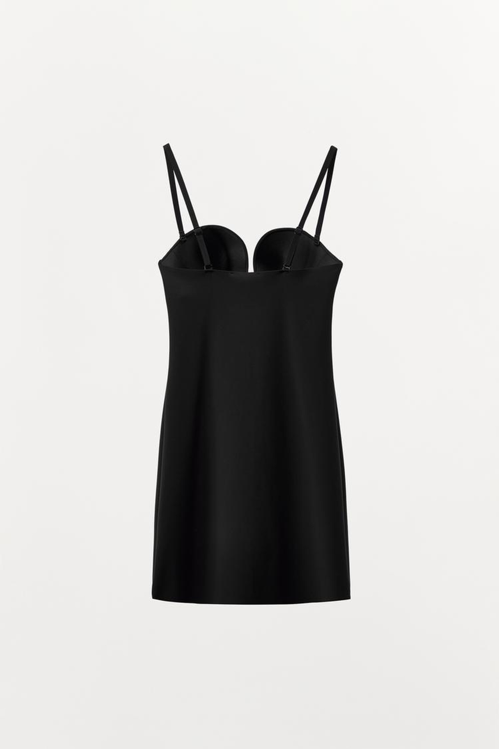 ZARA МИНИ-ПЛАТЬЕ ИЗ ПОЛИАМИДА С ЭФФЕКТОМ BODY SHAPE, ЧЕРНЫЙ