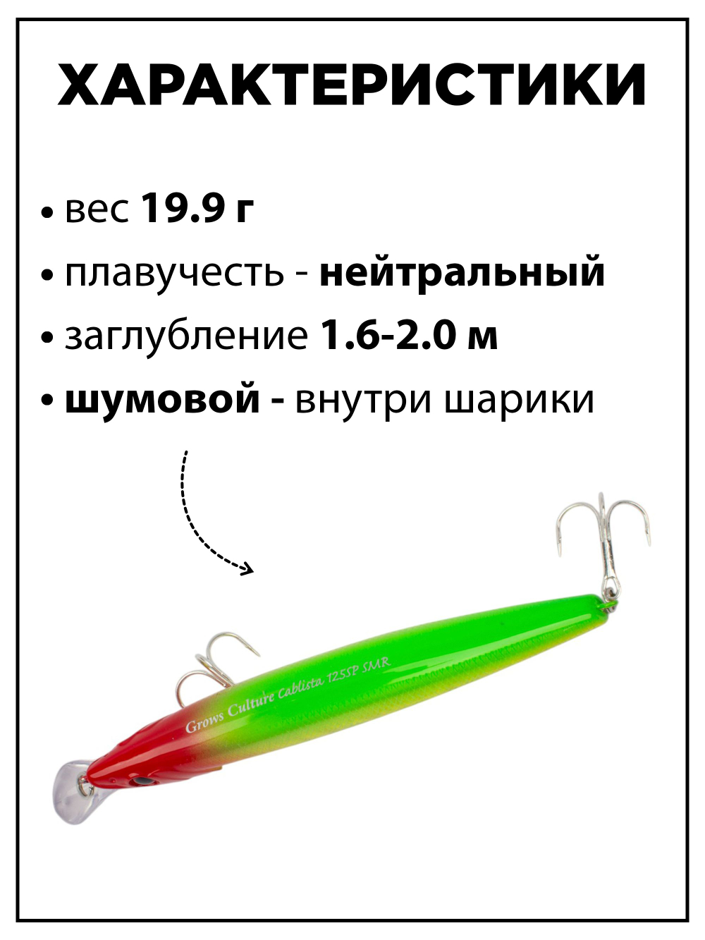 Воблер минноу Cablista 125SP SMR 19.9 г цвет #11