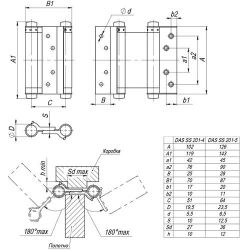 Петля дверная пружинная ARMADILLO DAS SS 201-4" (100х70х1,5) GP золото /15204/ (1 шт)