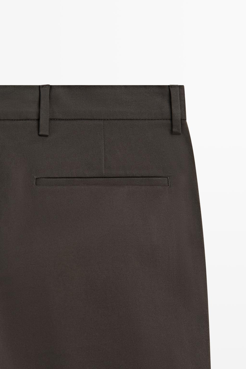 Massimo Dutti Зауженные брюки из смесового хлопка, коричневый