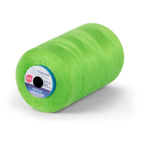 Нитки универсальные Gamma 50/2, 4570 м (5000 ярд) / 1 кат., 203 ярко-салатовый