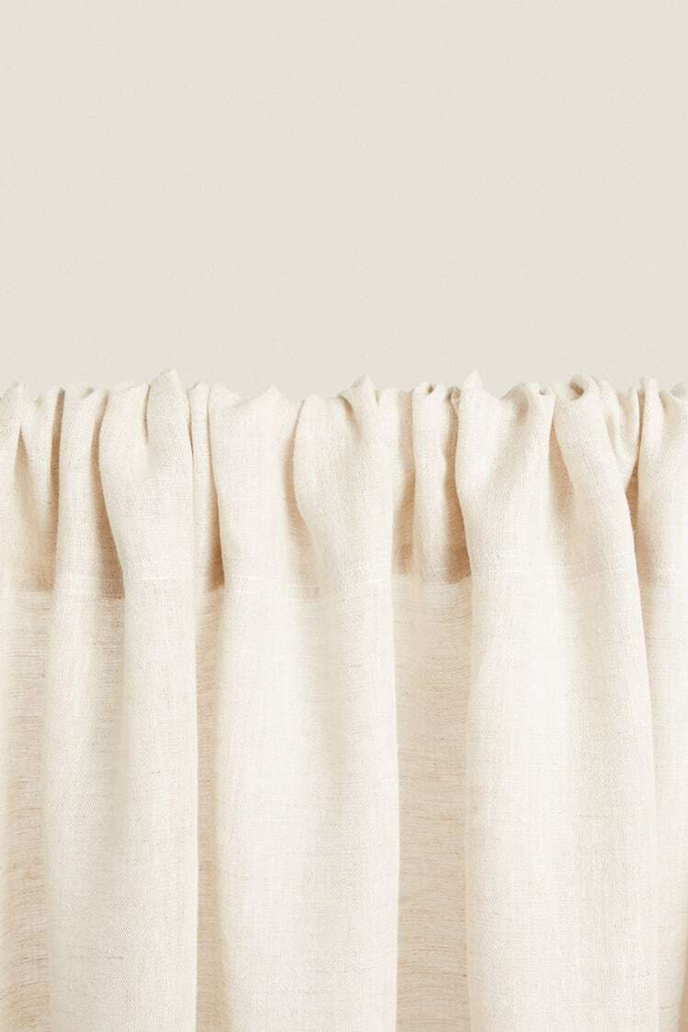 ZARA HOME XL ЛЬНЯНАЯ ЗАНАВЕСКА, СВЕТЛО-БЕЖЕВЫЙ