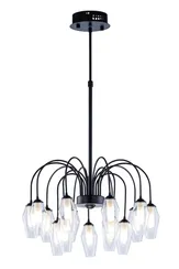 Люстра потолочная на штанге NewRgy 18603/10+5 BK, 15×15 Вт, чёрная