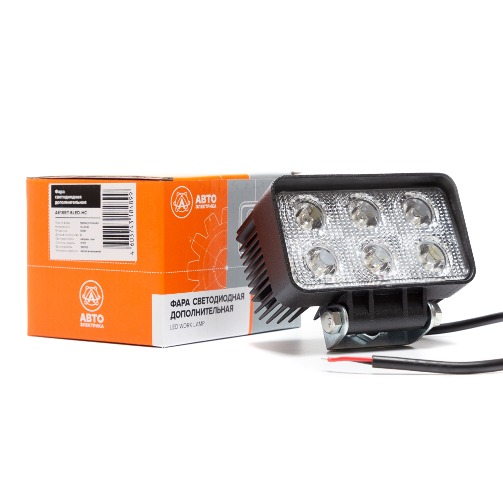 AE18RT-6LED-HC Фара светодиодная дополнительная, прямоугольная 110*52*81, направленный свет, 6 диодов, крепление по центру, 18 Вт, 10-30 В
