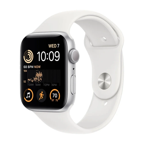 Умные часы Apple Watch SE (2022) GPS, 44mm, Aluminium Case with Sport Band S/M, Silver (Серебристый)
