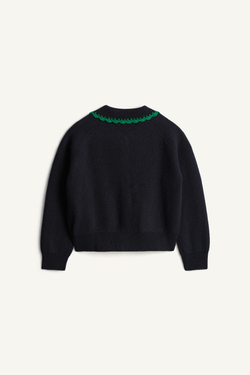 ZARA КАРДИГАН С ВЫШИВКОЙ - LIMITED EDITION, ТЕМНО-СИНИЙ