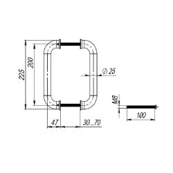 Ручка-скоба FUARO PH-21-25/200-INOX нержавейка 201 /43175/