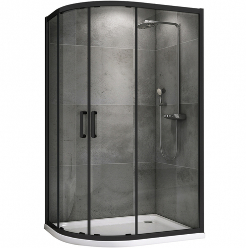 Душевой уголок Abber Schwarzer Diamant 120x80 AG01128B профиль Черный стекло прозрачное