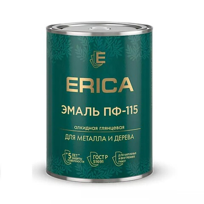Грунт-эмаль Erica 3 в 1, черная, 1,8 кг