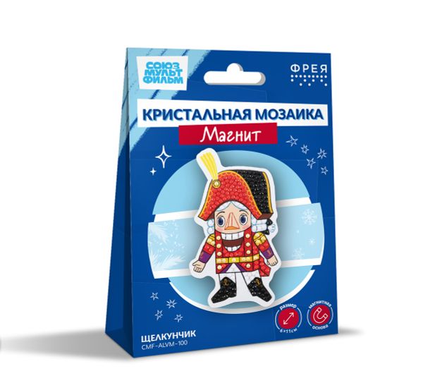 Алмазная (кристальная) мозаика Фрея CMF-ALVM-100, Союзмультфильм. Магнит Щелкунчик, 6х11 см