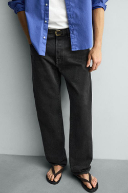 ZARA ДЖИНСЫ STRAIGHT FIT, ЧЕРНЫЙ