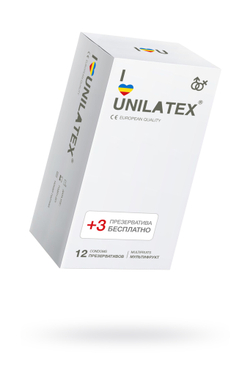 Ароматизированные презервативы Unilatex Multifrutis разноцветные, 15 шт