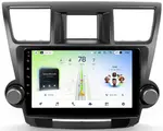 Магнитола для Toyota Highlander 2 XU40 2007-2013 (крутилки декоративные) - Teyes CC4L монитор 10.1" IPS, Android 14, Быстрая, Snapdragon 662, CarPlay, 4G SIM-слот