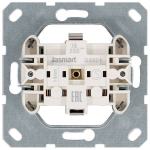 Розетка SCHUKO© с защитными шторками 16A 250V~ 2P+T, цвет белый глянцевый