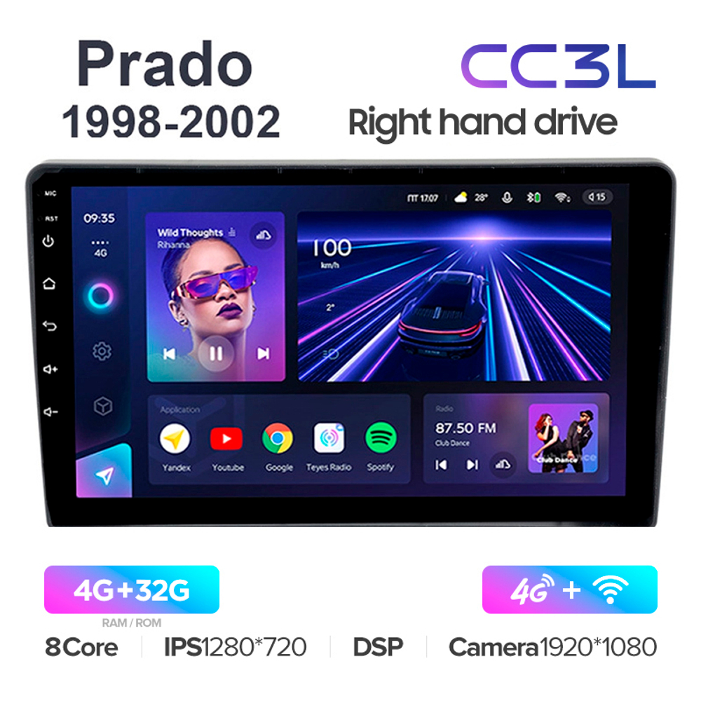 Teyes CC3L 9"для Toyota Land Cruiser Prado 1996-2002