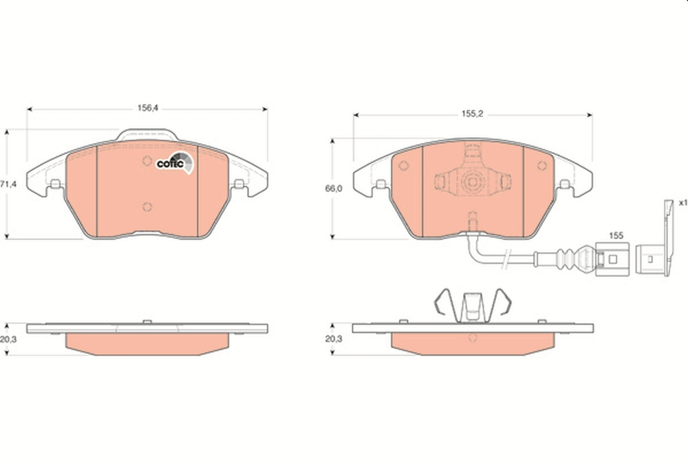 TRW - GDB1550-TRW - Brake Pad Set, disc brake