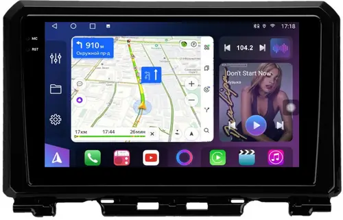 Магнитола для Suzuki Jimny 4 2018+ (без штатной КЗВ) - FarCar S500-TS20 монитор 9.5" 2K QLED на Android 14, Быстрейшая, CarPlay, 4G SIM-слот