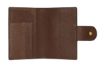 GUCCI Canvas With Leather Passport Holder Unisex Ebony/Brown