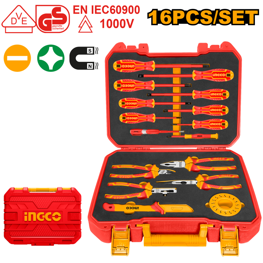 Набор диэлектрического инструмента INGCO HKITH1601 INDUSTRIAL 16 шт.