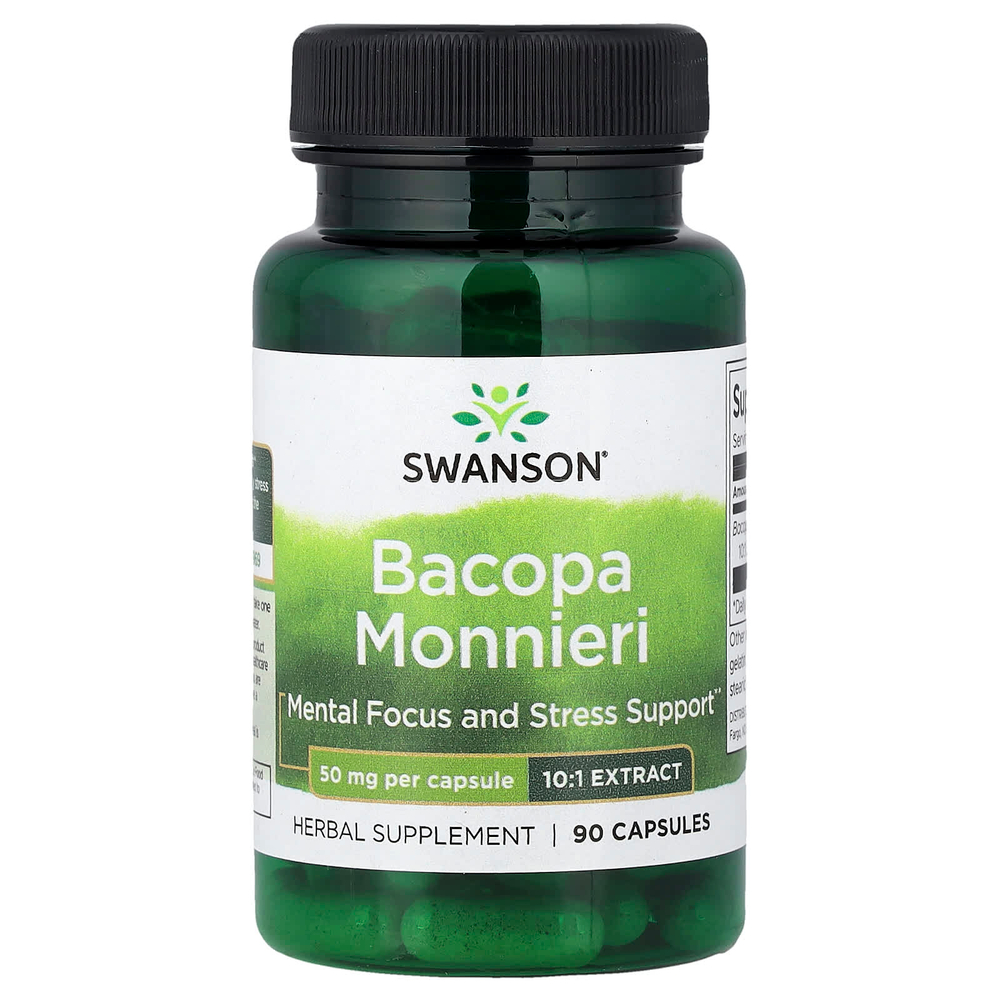 Swanson Vitamins, Бакопа Монье, 50 мг, 90 капсул