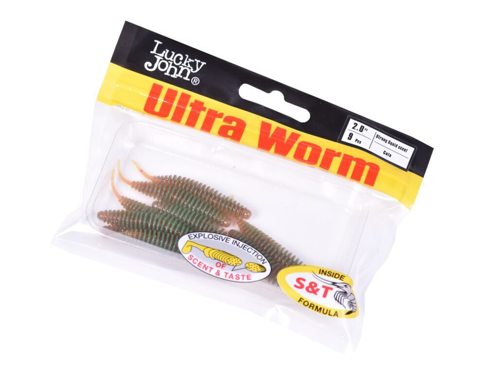 Слаги съедобные LJ Pro Series TRICK ULTRAWORM 2,0in (5 см), цв. PA16, 9 шт.