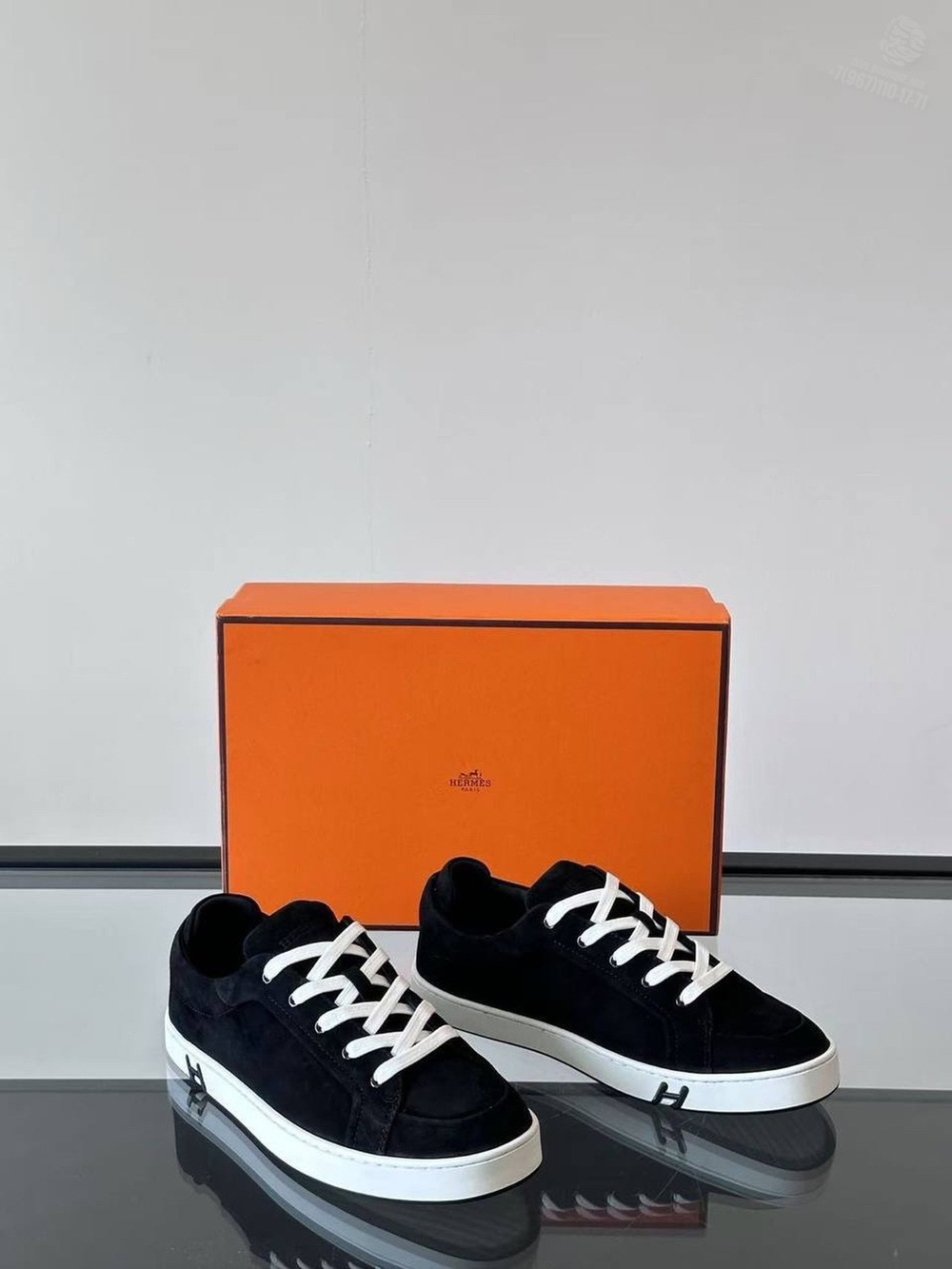 Кеды Hermes Quicker Sneaker Черные замшевые