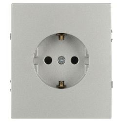Розетка ЭРА Arktik 16-2102-03 с заземлением 2P+E Schuko со шторками 16А-250В алюминий | Эра Arktik