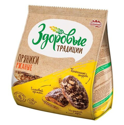 Пряники Сажинский Здоровые традиции Ржаные 340 г