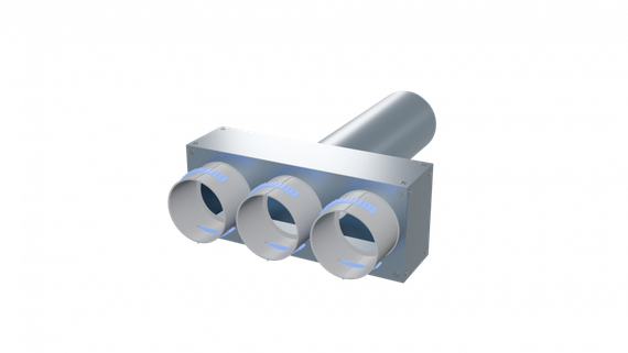 Flexag PWP-125/75x3 пленум вентиляционный прямой, D125, на 3 выxода, L=300 мм