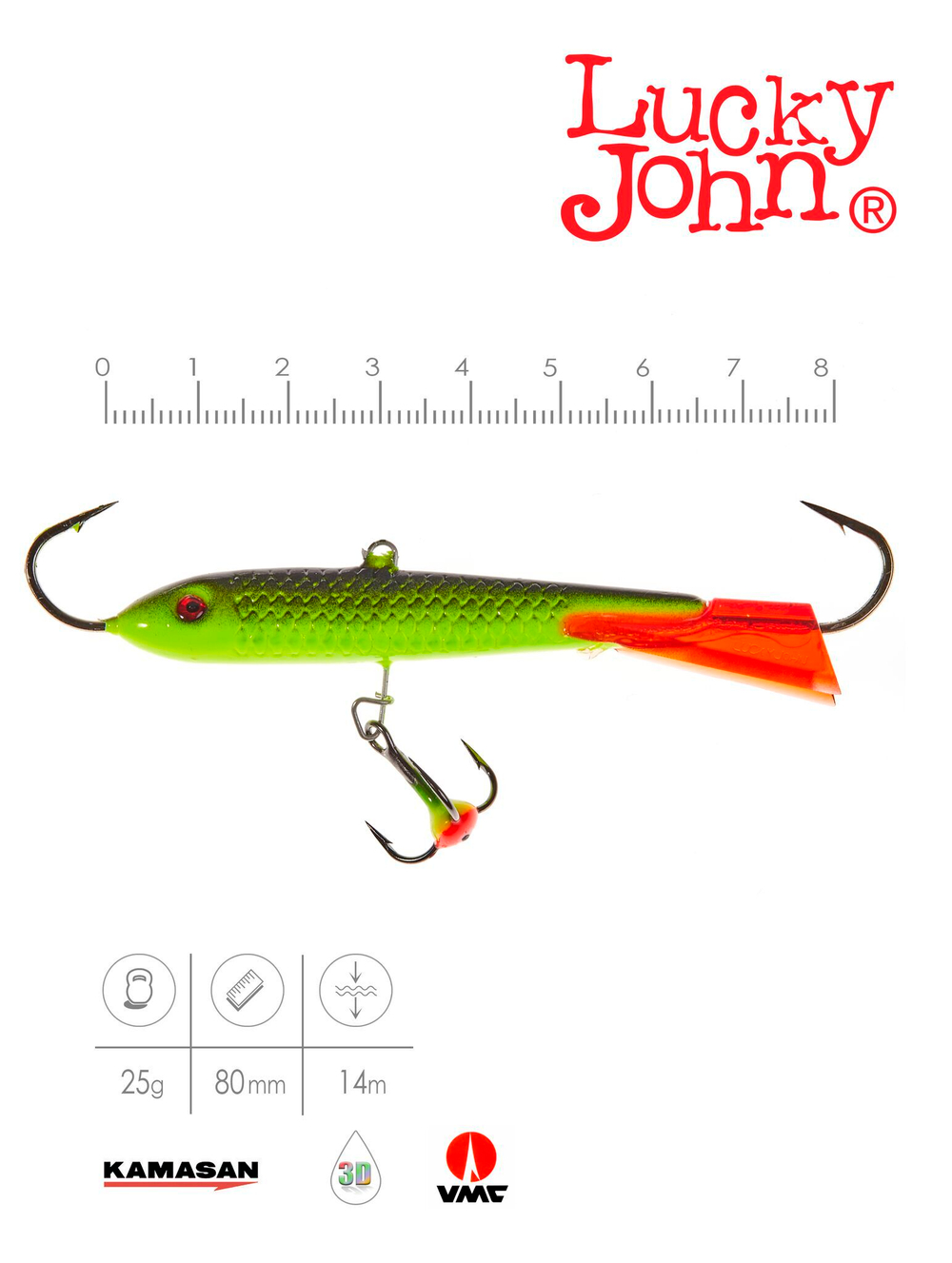 Балансир LUCKY JOHN Classic №8 (+тройник), цвет 31RT, арт. 81801-31RT