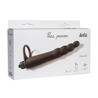 Черная вибронасадка 16,5см для двойного проникновения Lola Games Pure Passion Bramble Black 1201-01lola