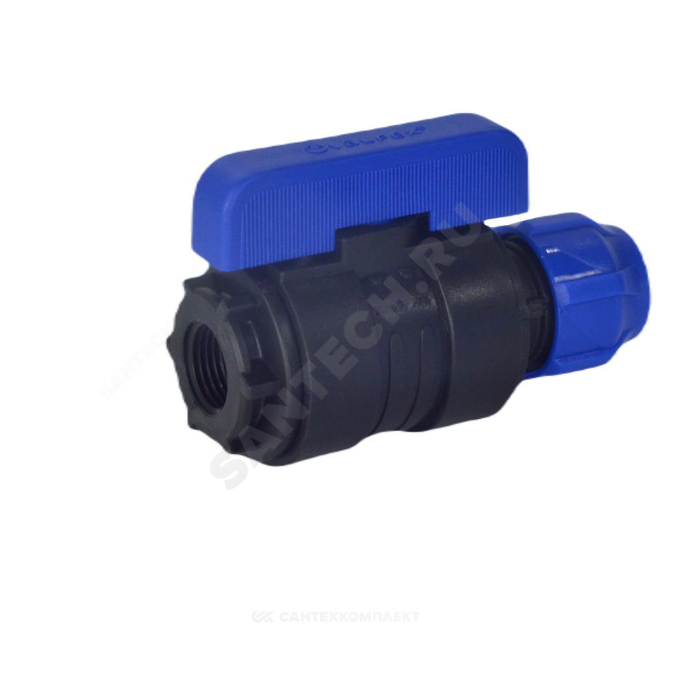 Кран шаровой компрессионный ПЭ Дн 25х1/2" ВР Ру16 VALFEX 1210012525012