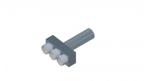 Flexag PWP-125/75x3 пленум вентиляционный прямой, D125, на 3 выxода, L=300 мм