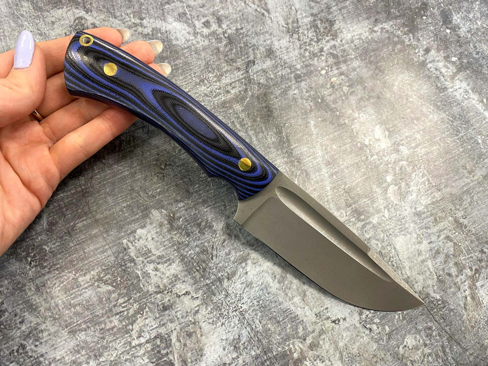 Шкуросъёмный цельнометаллический нож Райбек, VG-10, рукоять G10