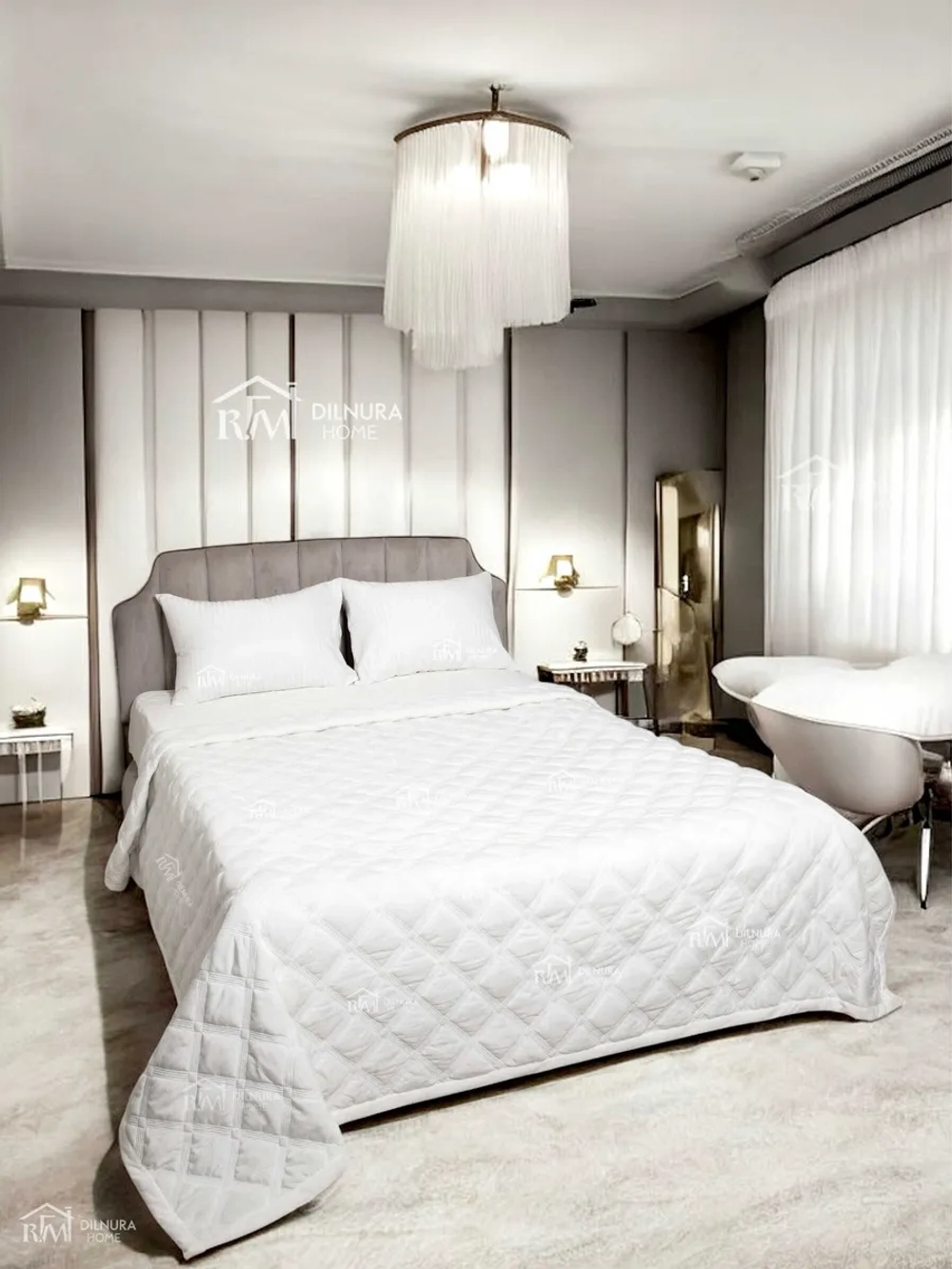 Покрывало 220х240 стеганое для кровати и дивана