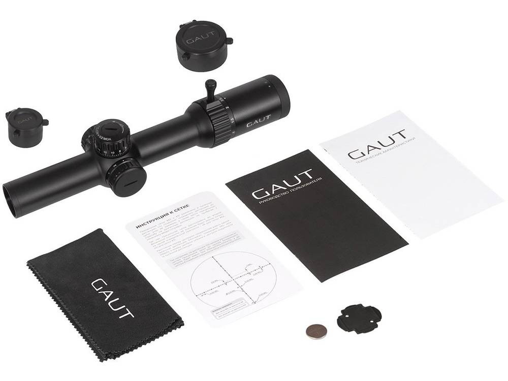 Прицел Gaut Obsidian 1-8x24, сетка 62 (Half MD), SFP, подсветка красная, 30мм, 1/2 МОА, IPX7, 512г - фото 2