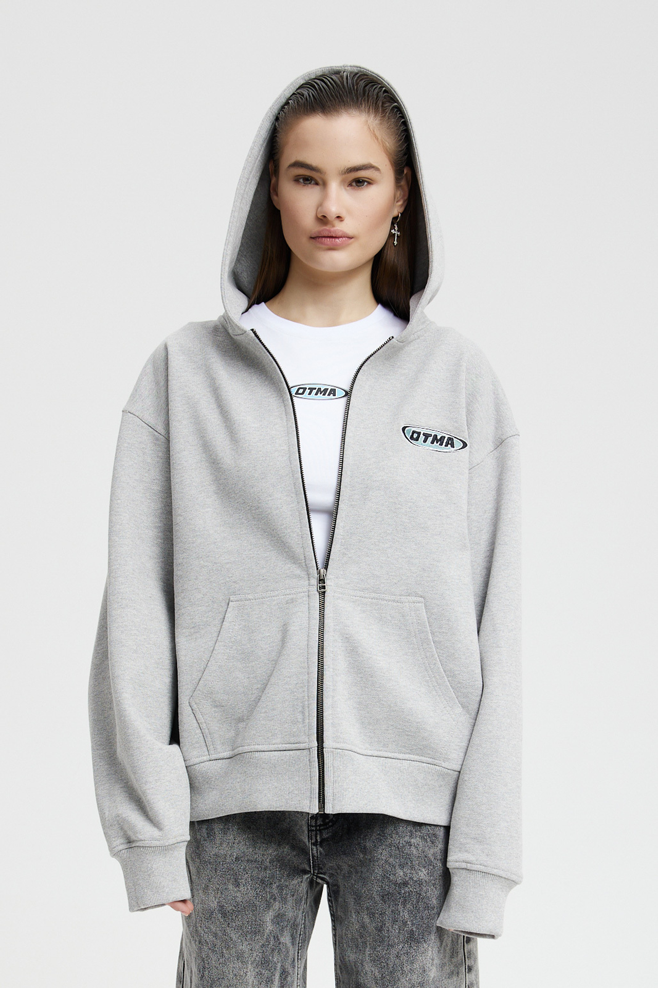 Худи на молнии "GREY"
