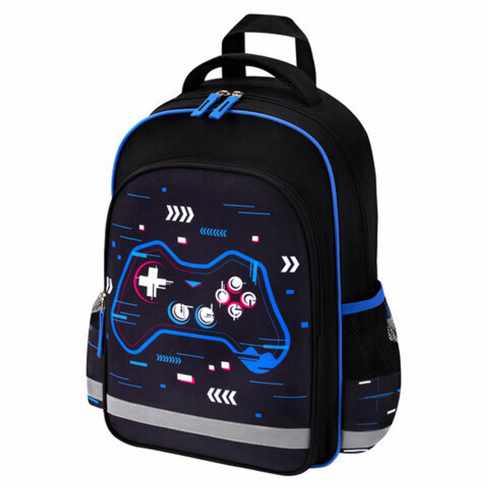 Рюкзак ПИФАГОР SCHOOL, 1 отделение, 3 кармана, "Lucky gamer", 38x28х14 см, 273172