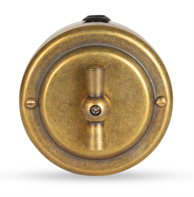 Переключатель ретро поворотный 1 кл. "Бронза" VINTAGE-BRASS 30101-1 / 1 группа света, проходной