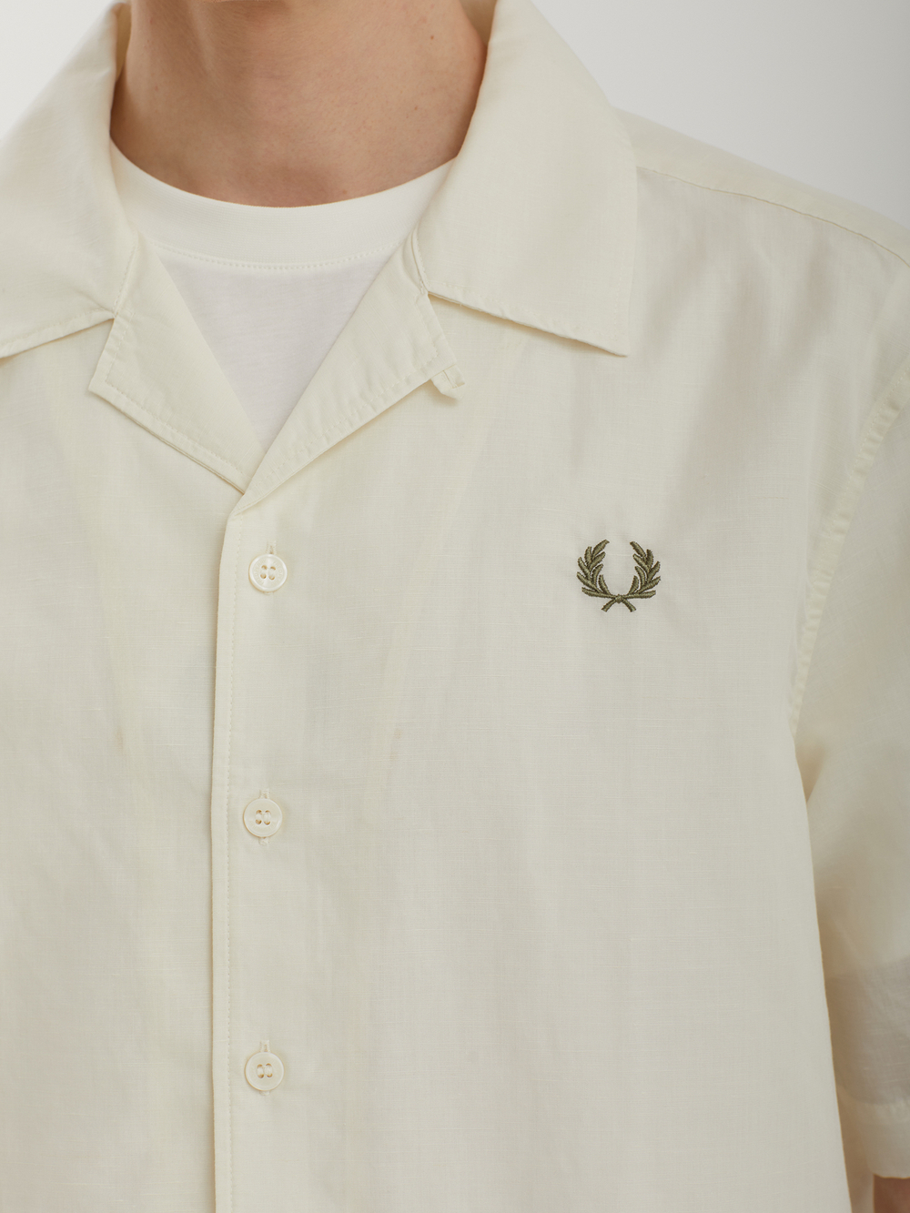Мужская Рубашка Linen Blend Revere Collar
