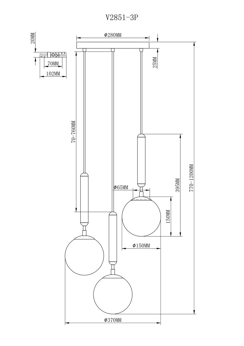 Подвесной светильник Moderli V2851-3P Host