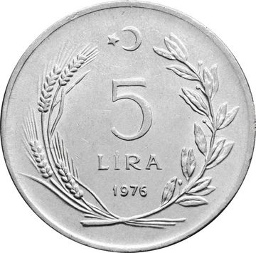 5 лир 1976 Турция