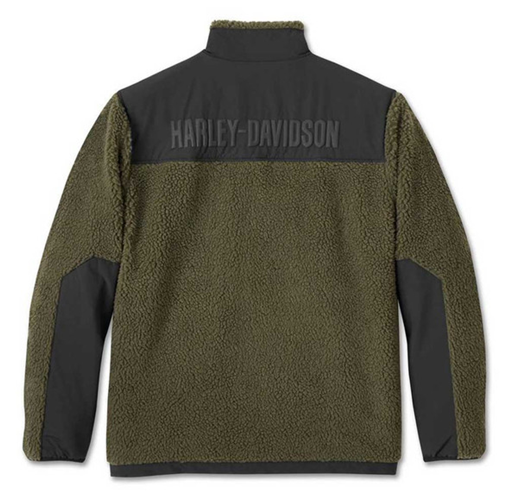 Куртка Men's Sherpa Full Zip Casual Jacket - Green Harley-Davidson