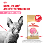 Royal Canin Sphynx Kitten Киттен Сфинкс Корм сухой для котят породы Сфинкс в возрасте от 4 до 12 месяцев 2кг