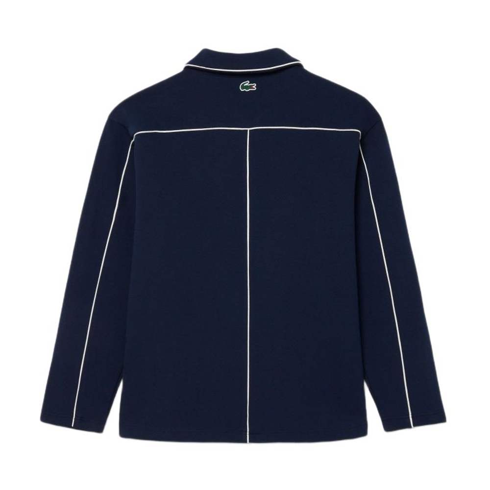 Meska bluza tenisowa Lacoste Tennis Heritage Zipped Badge Accent - navy blue/white