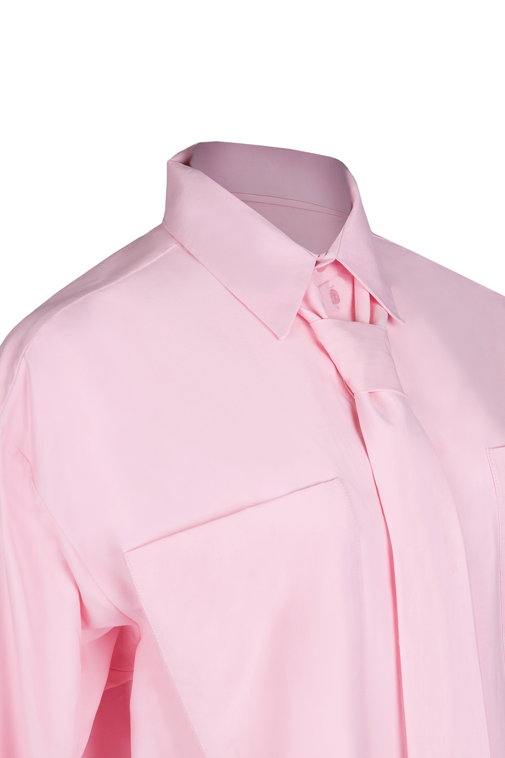 «Evi’s shirt» Базовая рубашка из плотного хлопка с галстуком.
