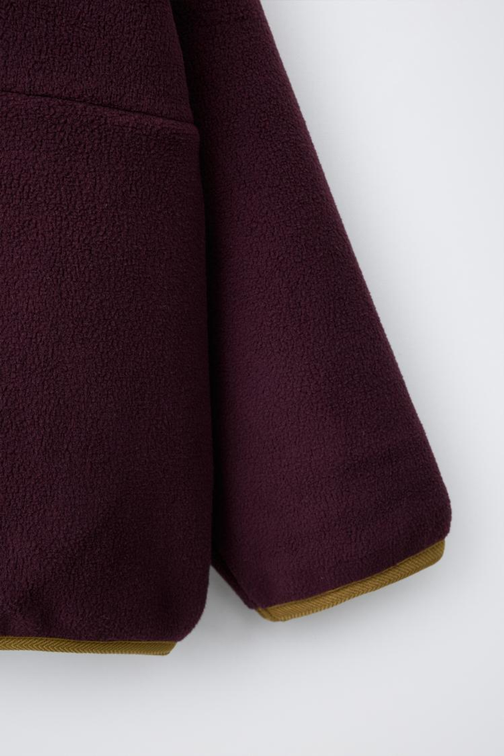 ZARA ФЛИСОВАЯ ТОЛСТОВКА COLORBLOCK, ТЕМНО-БОРДОВЫЙ
