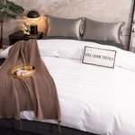 Пододеяльник Страйп Сатин Однотонный Отель белый 100% Хлопок 180x215 3x3