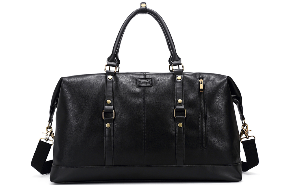 Slazenger PU Handbag Travel Bag Unisex Black/Brown